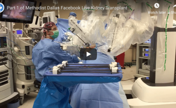 Screen grab of Live Kidney Transplant video.