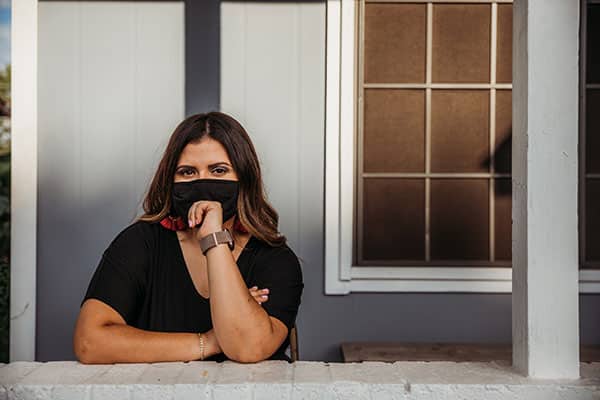 Erica mendez photographed with face mask on