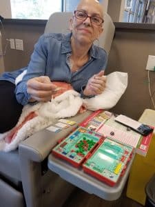 Michelle Ferrel during a chemotherapy session for breast cancer