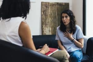 Two women having a conversation