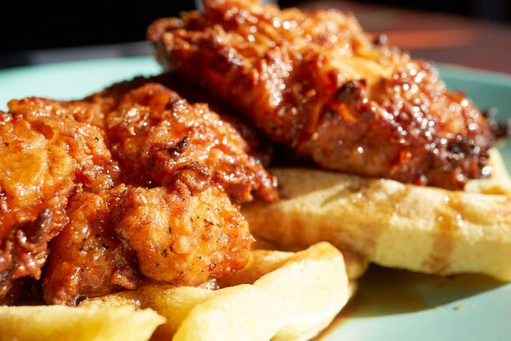 Chicken and waffles, a popular soul food dish