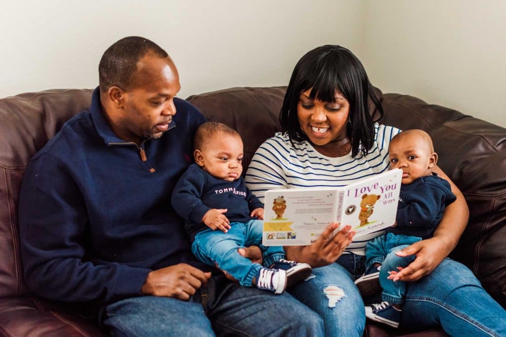 Malik and Miles Donnell with their parents