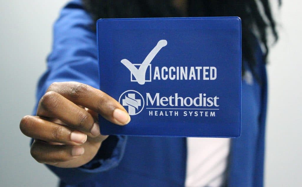 Methodist Health System vaccination card sleeve