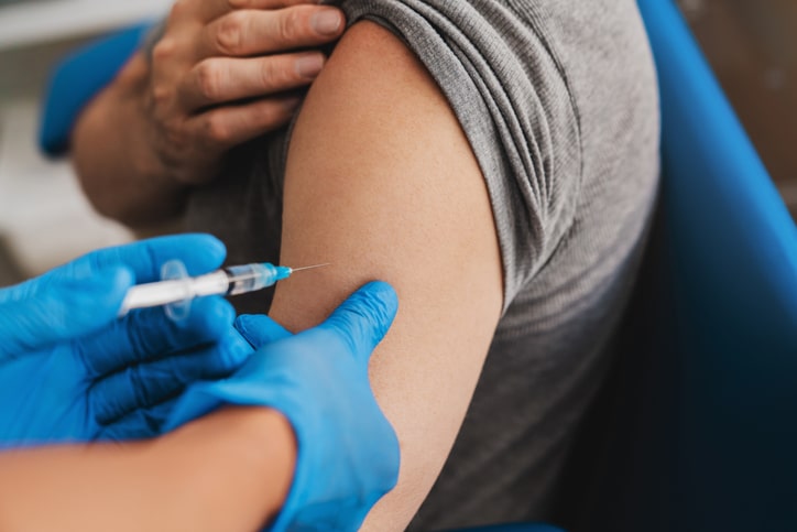 A person receiving a vaccine