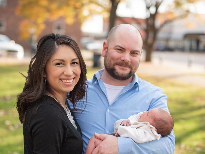 Midlothian residents Daniel and Alyssa McCoy photographed with their new baby Heidi