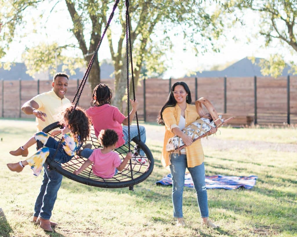 Amber, with husband Josh Boswell, and their four children