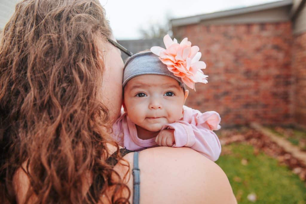 Tamara Rangel holding baby Natalia after her stay in the NICU and gastroschisis diagnosis