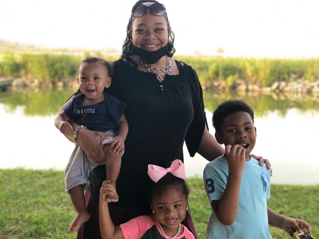 Valarie Rodgers photographed with her children