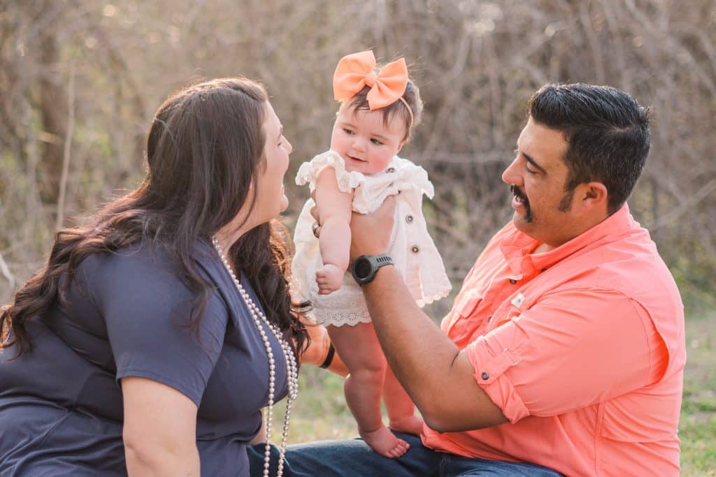 Jaycee Petty, RN, her husband, Shane, and their new daughter Chloe May