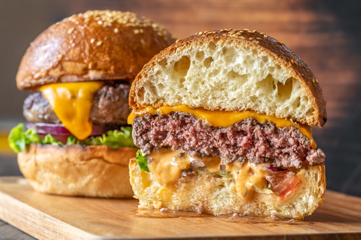 Photograph of a cheeseburger