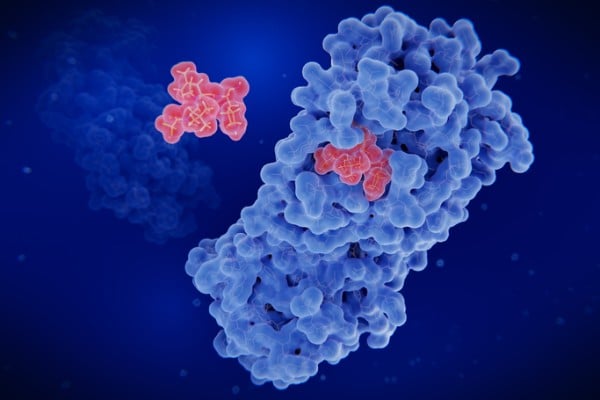 Educational scientific image of virus molecules