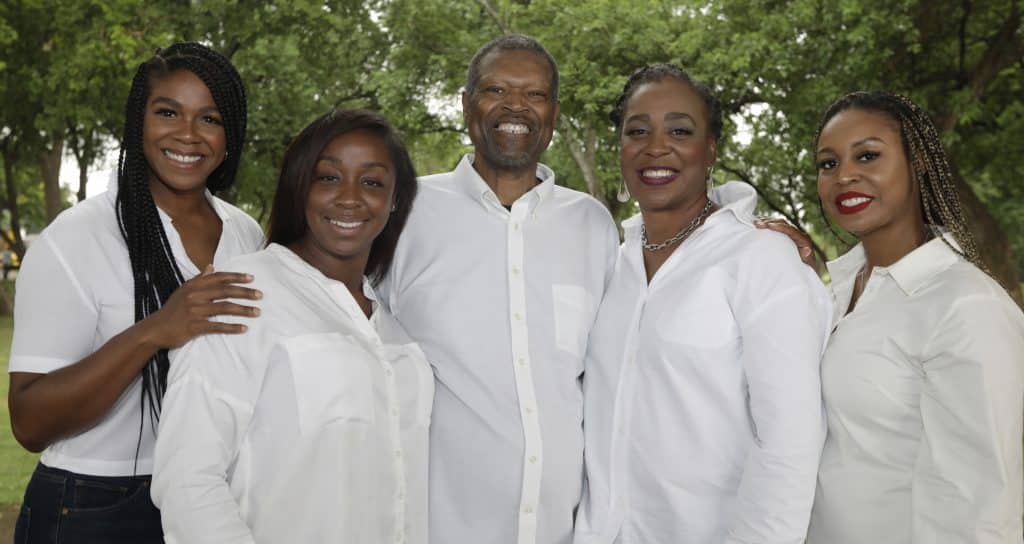 Arthur Wells and his wife, Sonya, and their three daughters