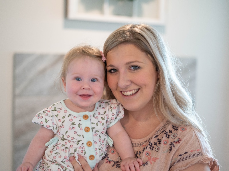Hayley Mattson and her daughter Everleigh after Hayley's natural birth at Methodist Mansfield