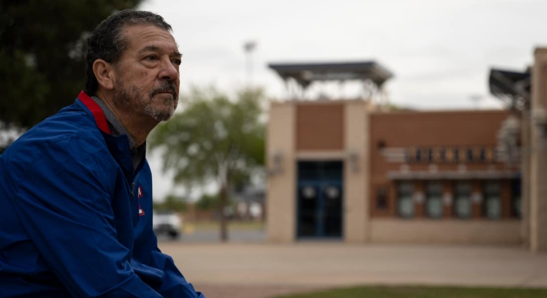Hilario Fuentes photographed in front of Methodist Richardson Medical Center