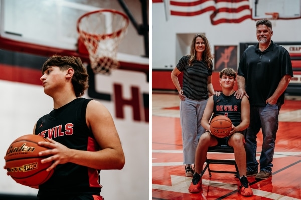 Kade also competes on the Chapel Hill High basketball team.