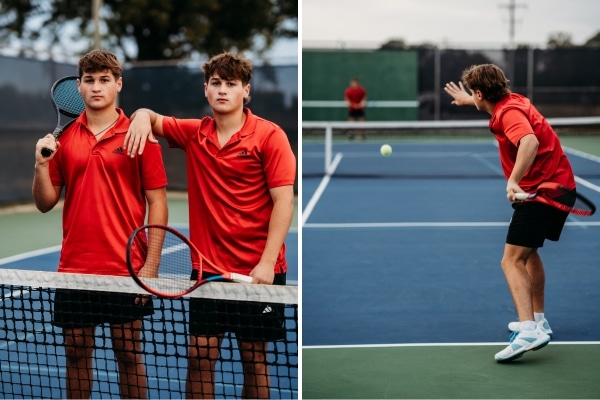 Kade and Rhett compete on their high school tennis team.