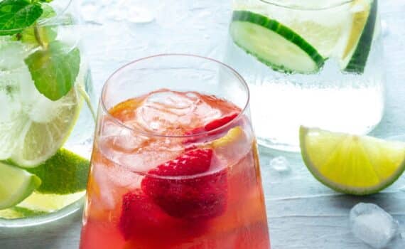 Mocktails featuring strawberry and citrus fruit