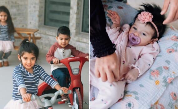 Photo collage of Kiran Lalani's children, all born at Methodist hospitals