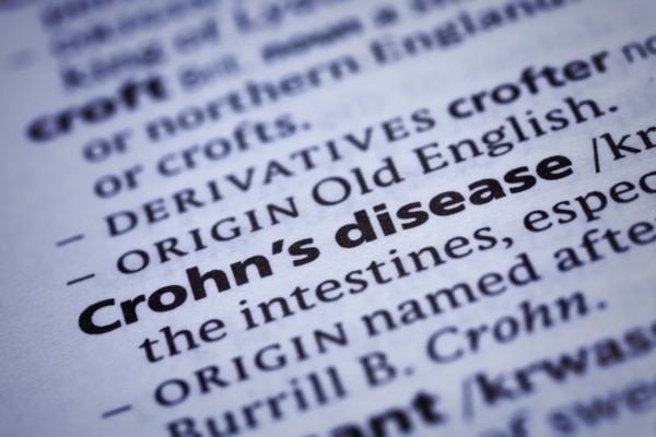 A dictionary opened to the definition of Crohn's disease