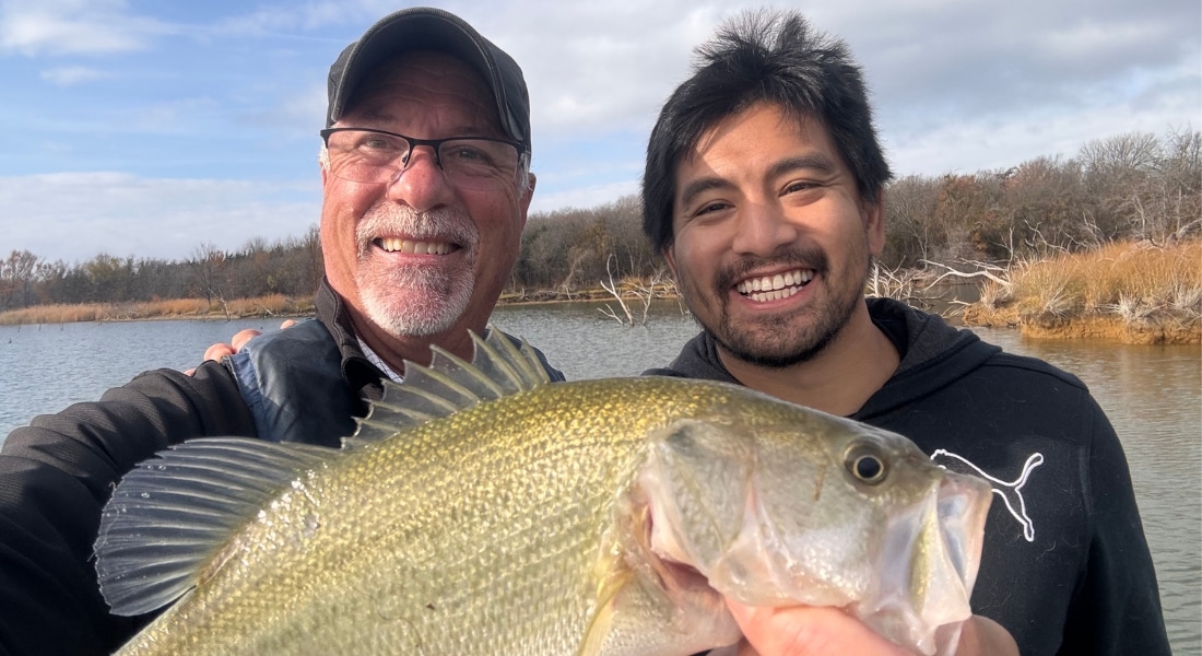 Troy Guidry and his surgeon Ivan Cruz went fishing together.