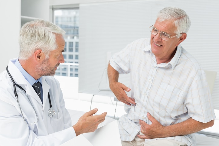Male senior patient visiting a doctor at the medical office