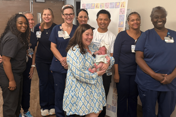 Emile DeWald returned to the NICU at Methodist Richardson to thank the staff.