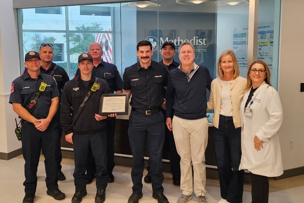 Heart attack survivor Jim Hunt thanks the paramedics and doctor who saved his life.