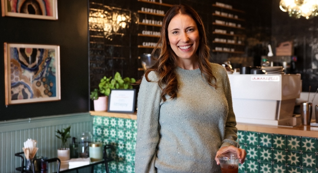 Allison Macalik in her Oak Cliff coffee shop
