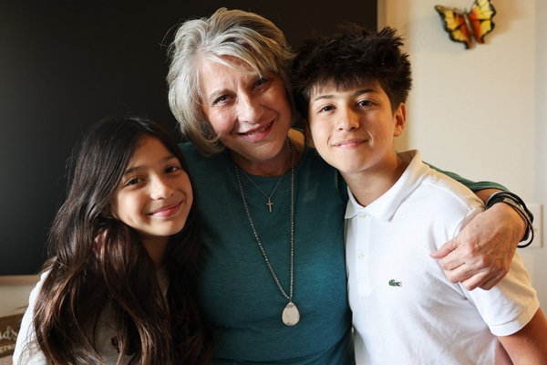 Barbara Moscrop with her grandchildren, Amila and Amir