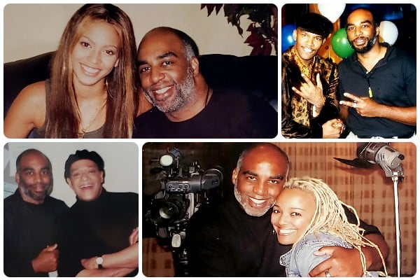 Robert Flagg poses with various celebrities he met during his time as a TV cameraman.