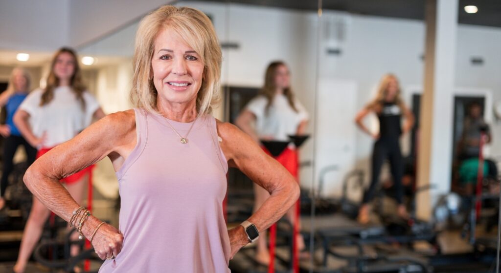 Debbi Rust at her Pilates class