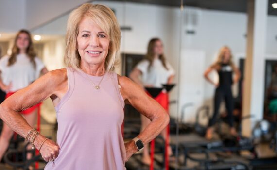 Debbi Rust at her Pilates class
