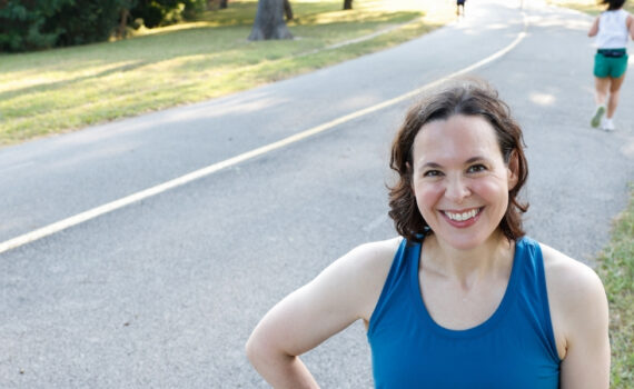 Weight loss patient Darrah Rippy on the fitness trail in Dallas