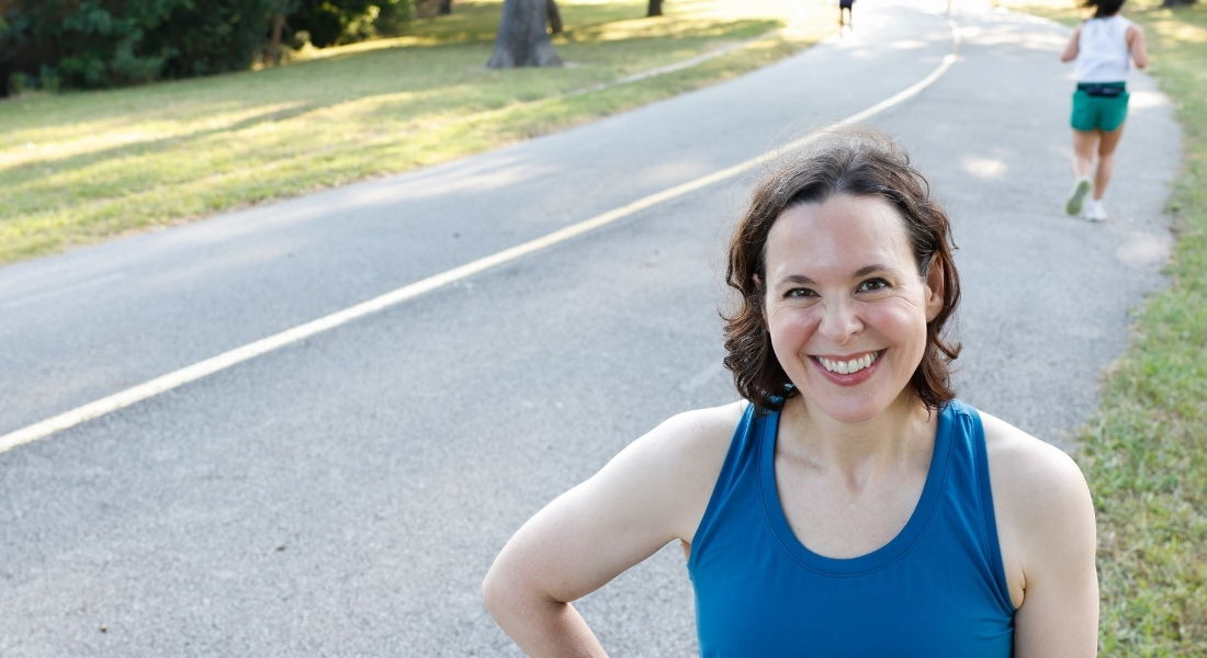 Weight loss patient Darrah Rippy on the fitness trail in Dallas