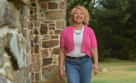 Knee surgery patient Janet Johnson at a park in Dallas