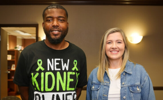 Kidney recipient Ish Thorns with his donor Brandy Laman