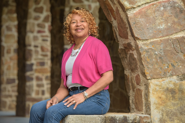 Knee surgery patient Janet Johnson at a park in Dallas