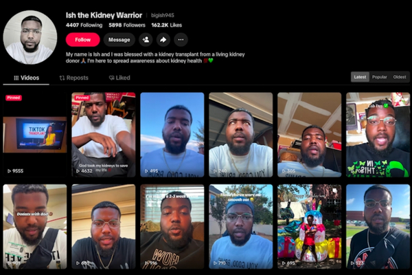 A screenshot of Ish Thorns' TikTok page.